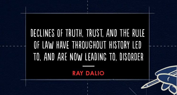 ray dalio, graphic, decline trust, truth, rule of law