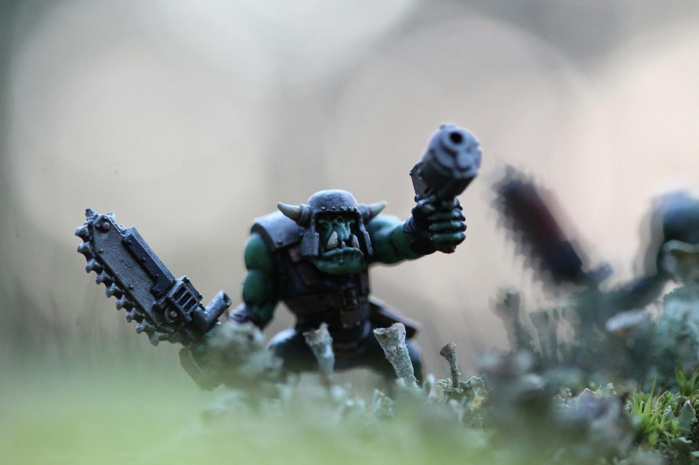 warhammer figure in the grass