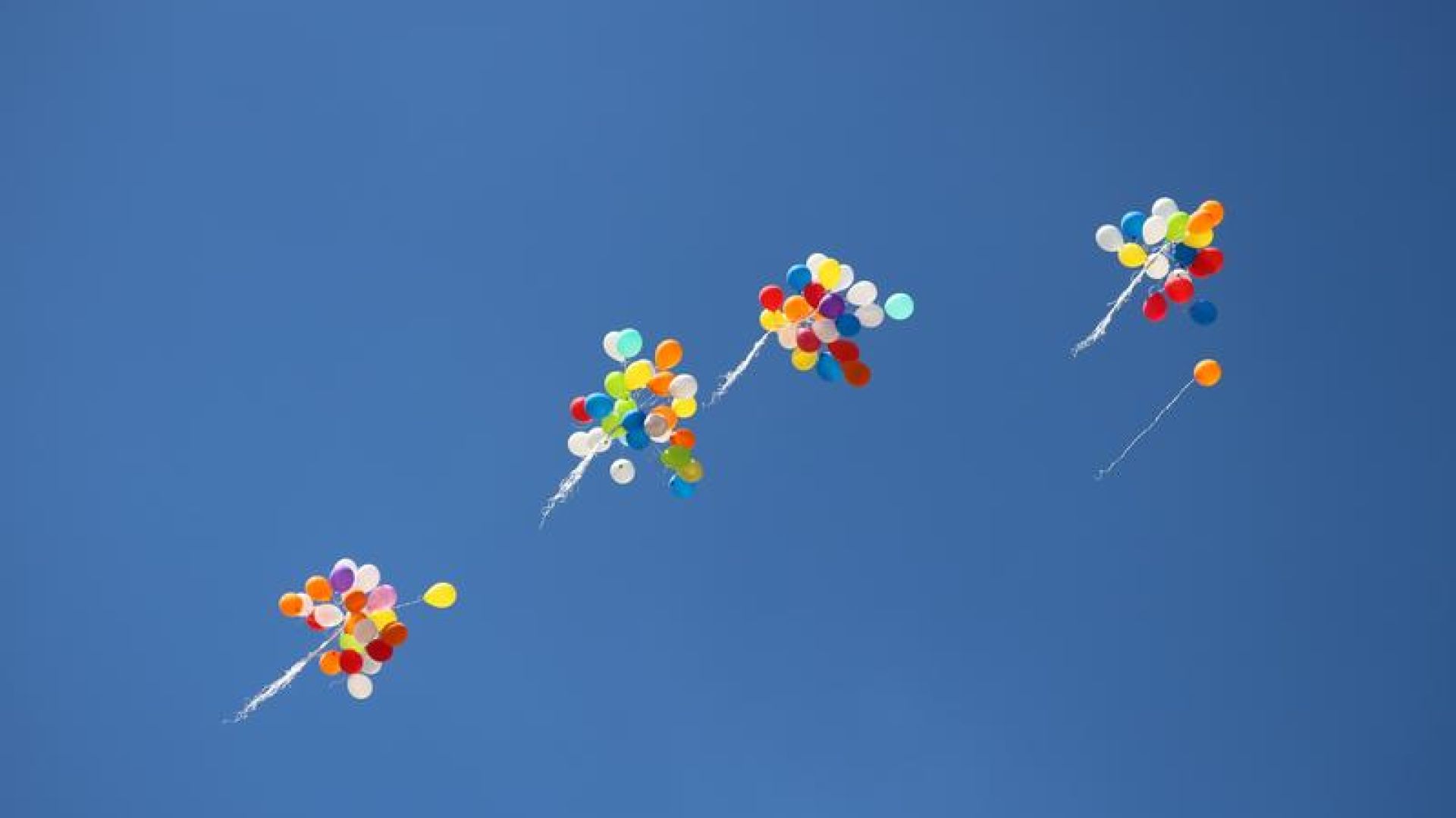 Balloons releasing to the sky