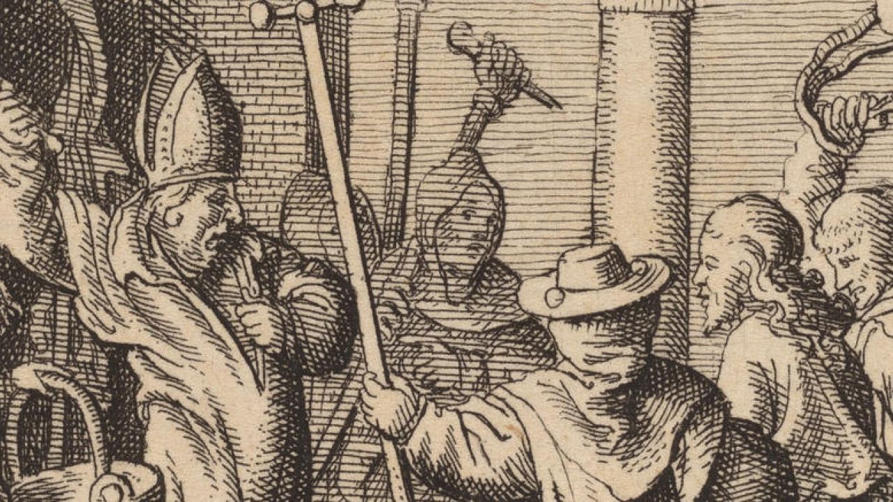 Jesus before Caiaphas , Wenceslaus Hollar (artist) Bohemian, 1607 - 1677