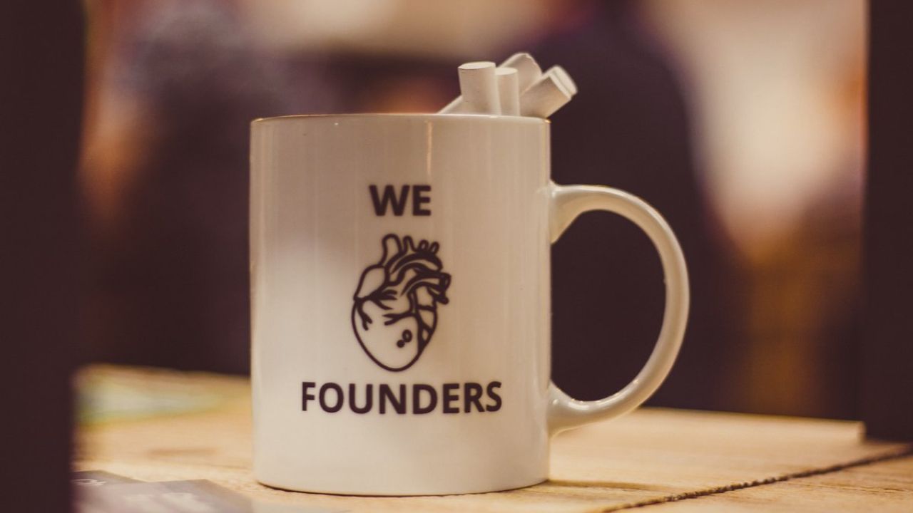 we founders mug, indoors on table