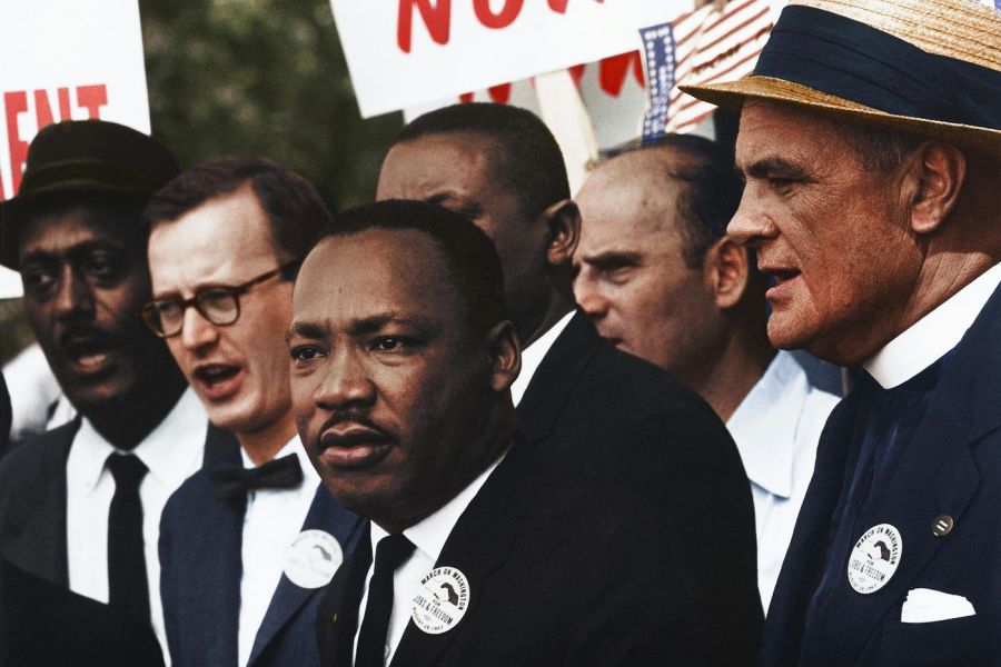 "[Civil Rights March on Washington, D.C. [Dr. Martin Luther King, Jr. and Mathew Ahmann in a crowd.], 8/28/1963"