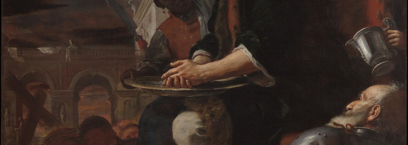 pilate washing hands, painting